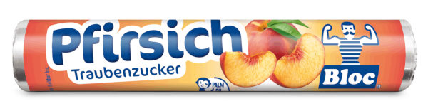 Bloc Traubenzucker Pfirsich Rolle Packshot Bloc Traubenzucker Pfirsich Rolle Packshot